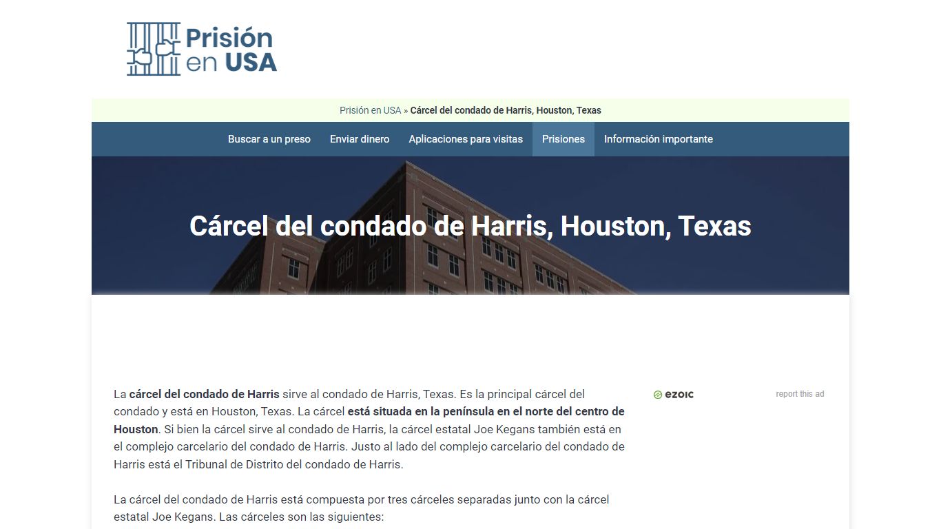 Cárcel del condado de Harris, Houston, Texas - Prisión en USA